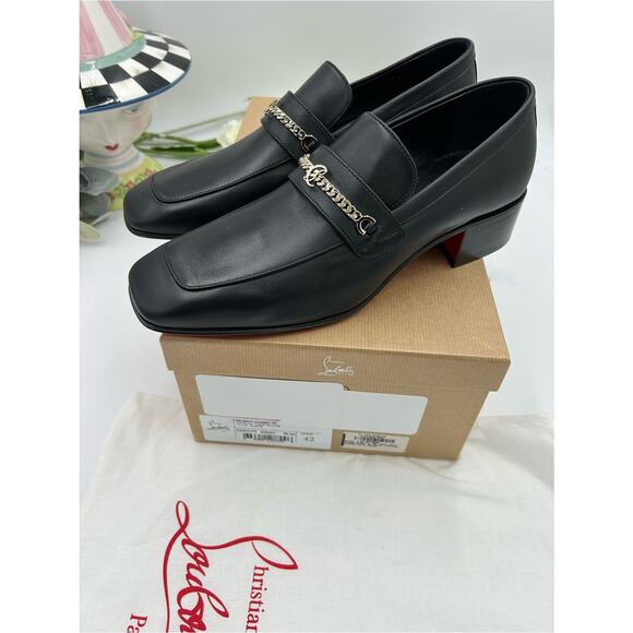 Men\'s Christian Louboutin, MJ, Moc loafers CL chain logo size 42 main image 6